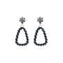 Triangular black and white drop earrings